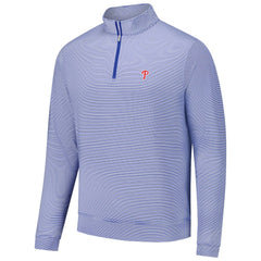 Philadelphia Phillies Peter Millar Perth Sugar Stripe Performance Quarter-Zip Top - Royal - MLB Online