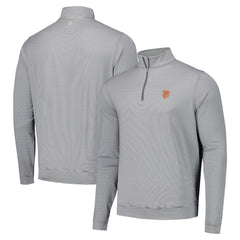San Francisco Giants Peter Millar Perth Sugar Stripe Performance Quarter-Zip Top - Black - MLB Lifestyle