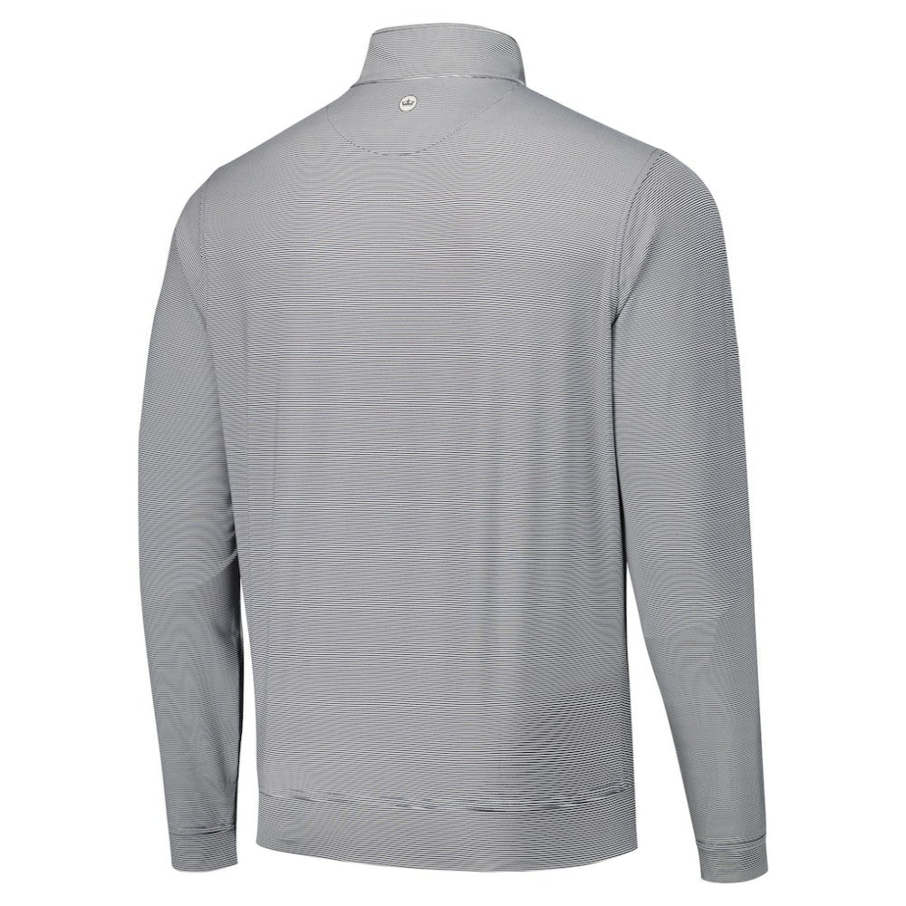 San Francisco Giants Peter Millar Perth Sugar Stripe Performance Quarter-Zip Top - Black - MLB Lifestyle