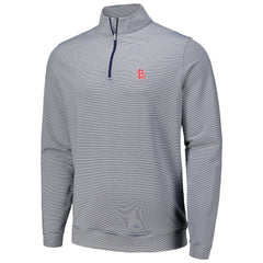 St. Louis Cardinals Peter Millar Perth Sugar Stripe Performance Quarter-Zip Top - Navy - MLB Sale