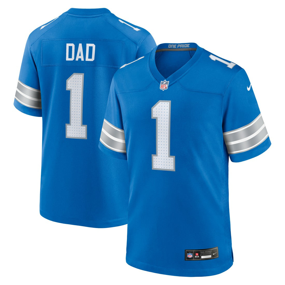 Nike Number 1 Dad Detroit Lions Game Jersey Blue