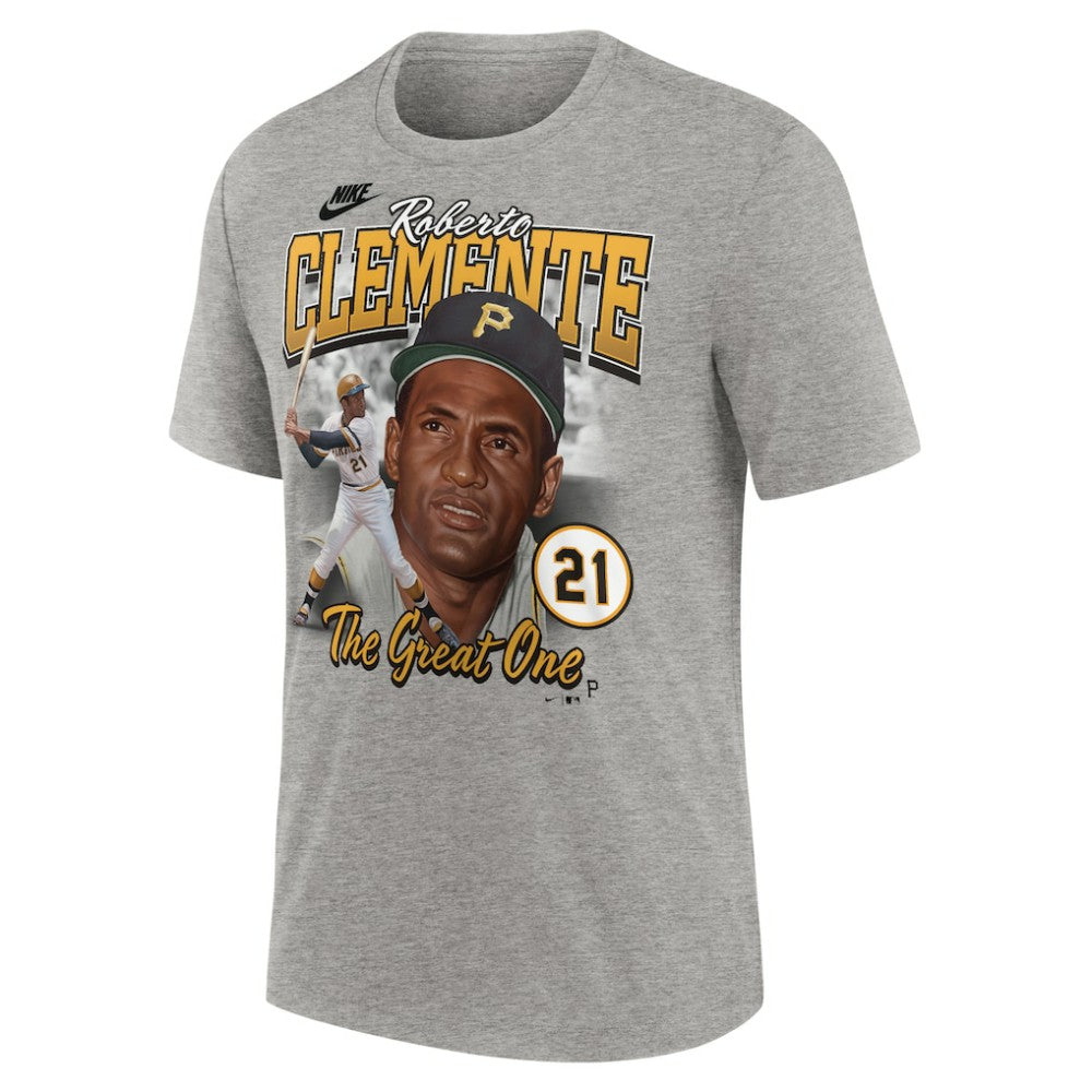 Roberto Clemente Pittsburgh Pirates Nike Cooperstown Collection Player Local T-Shirt - Heather Gray - Nike Sale