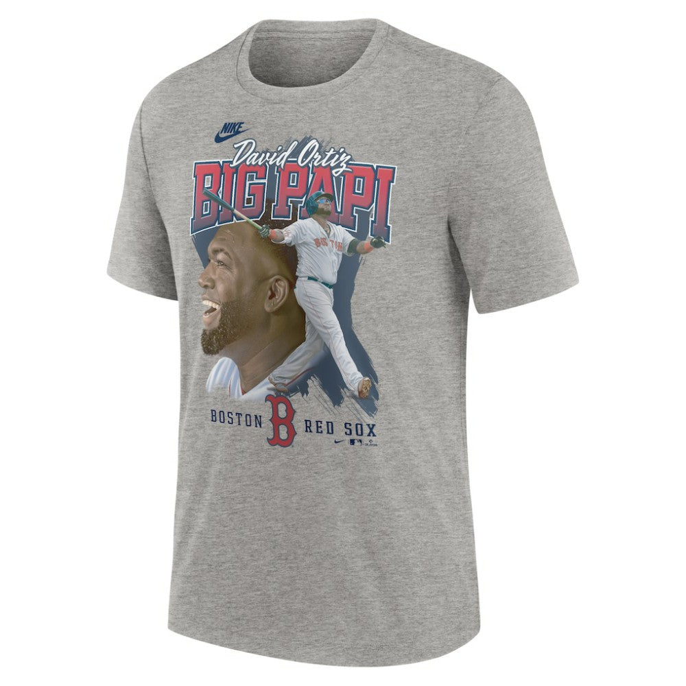 David Ortiz Boston Red Sox Nike Cooperstown Collection Player Local T-Shirt - Heather Gray - Nike Lifestyle