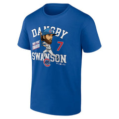 Dansby Swanson Chicago Cubs Fanatics Hometown Caricature T-Shirt - Royal - Fanatics Sale