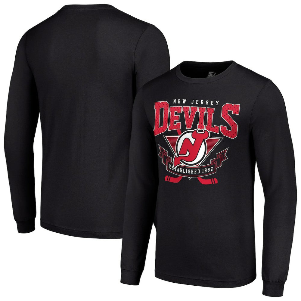 New Jersey Devils Starter Team Logo Graphic Long Sleeve T-Shirt - Black - NHL 201591824