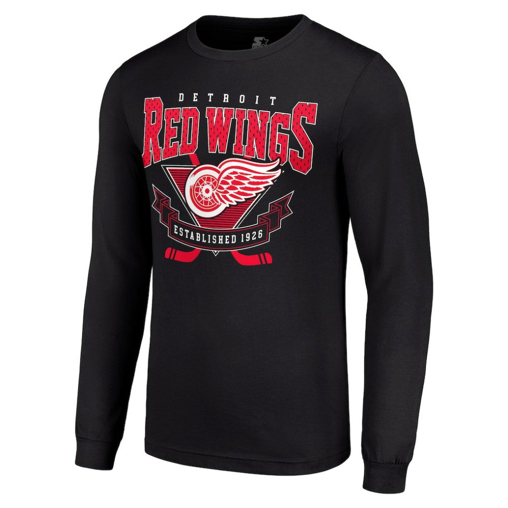 Detroit Red Wings Starter Team Logo Graphic Long Sleeve T-Shirt - Black - NHL 201591827