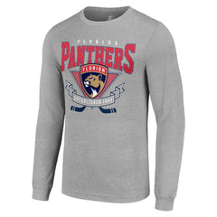 Florida Panthers Starter '80s Inspired Team Logo Long Sleeve T-Shirt - Heather Gray - NHL 201591833
