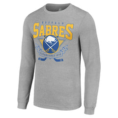 Buffalo Sabres Starter '80s Inspired Team Logo Long Sleeve T-Shirt - Heather Gray - NHL 201591838