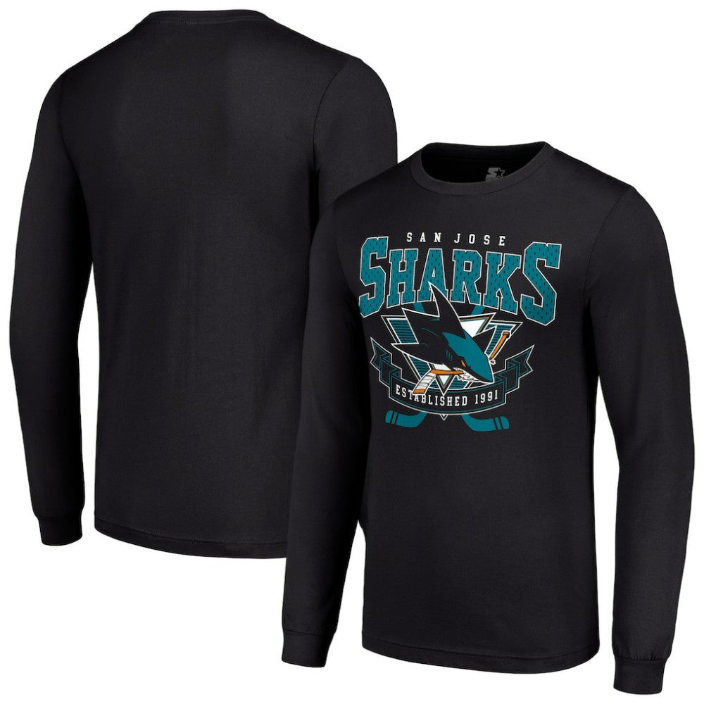 San Jose Sharks Starter Team Logo Graphic Long Sleeve T-Shirt - Black - NHL 201591840