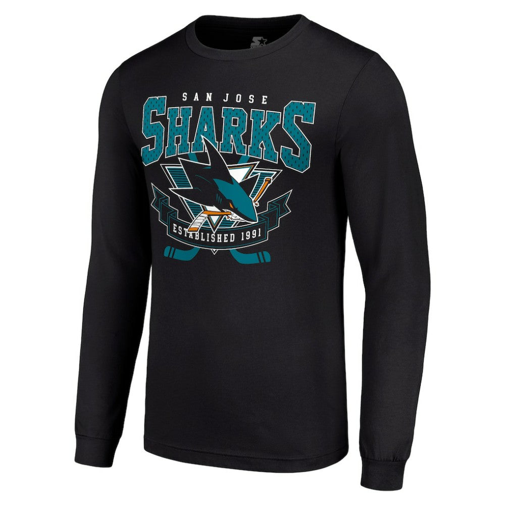 San Jose Sharks Starter Team Logo Graphic Long Sleeve T-Shirt - Black - NHL 201591840