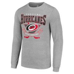 Carolina Hurricanes Starter '80s Inspired Team Logo Long Sleeve T-Shirt - Heather Gray - NHL 201591841