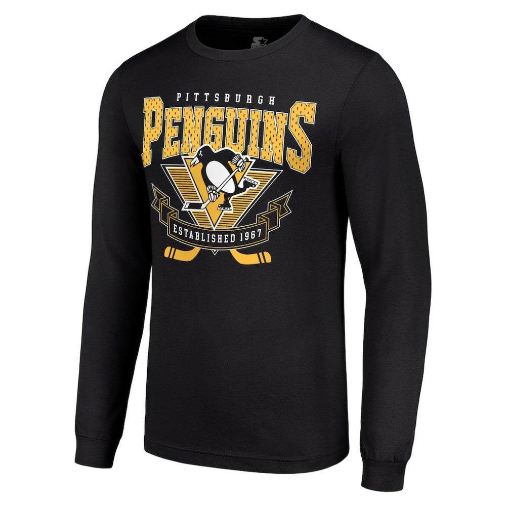 Pittsburgh Penguins Starter Team Logo Graphic Long Sleeve T-Shirt - Black - NHL 201591842