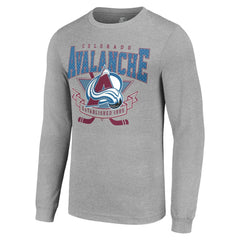 Colorado Avalanche Starter '80s Inspired Team Logo Long Sleeve T-Shirt - Heather Gray - NHL 201591845
