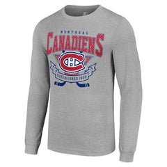 Montreal Canadiens Starter '80s Inspired Team Logo Long Sleeve T-Shirt - Heather Gray - NHL 201591853
