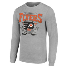 Philadelphia Flyers Starter '80s Inspired Team Logo Long Sleeve T-Shirt - Heather Gray - NHL 201591865