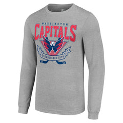 Washington Capitals Starter '80s Inspired Team Logo Long Sleeve T-Shirt - Heather Gray - NHL 201591869