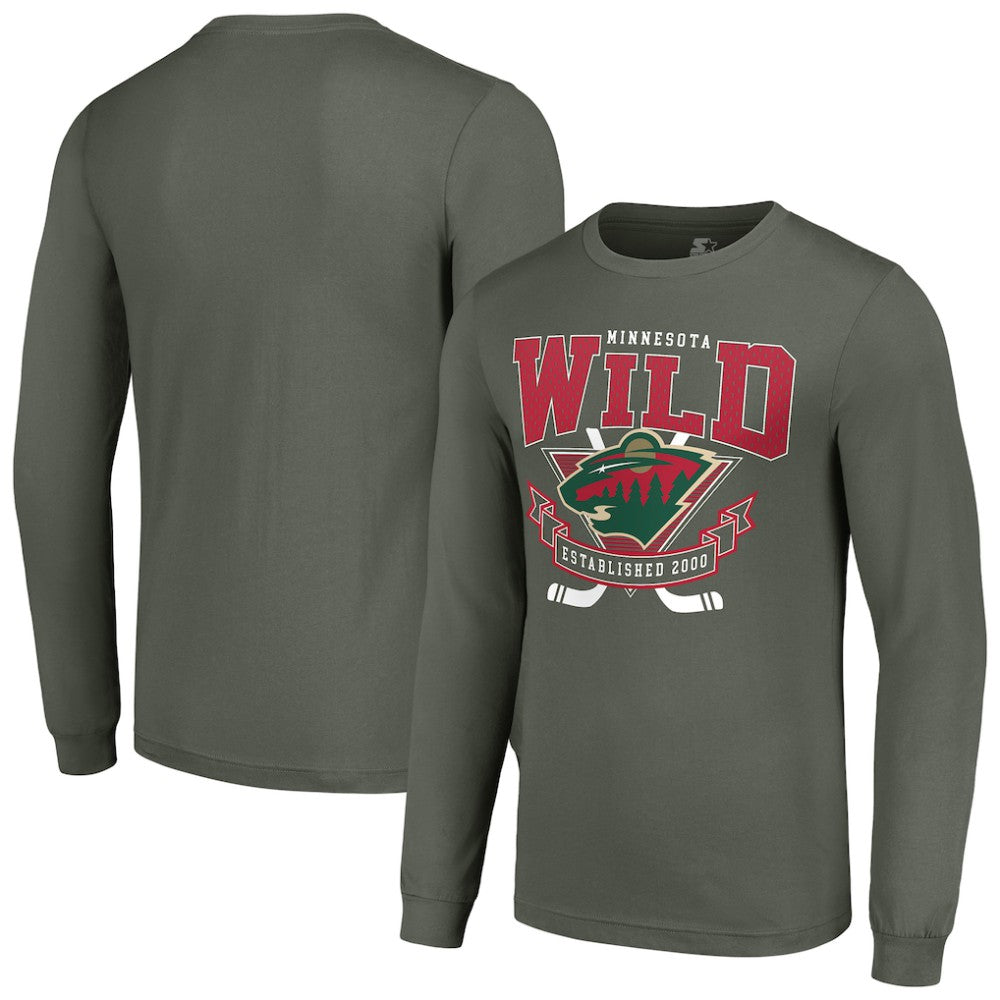 Minnesota Wild Starter Team Logo Graphic Long Sleeve T-Shirt - Olive - NHL 201591872