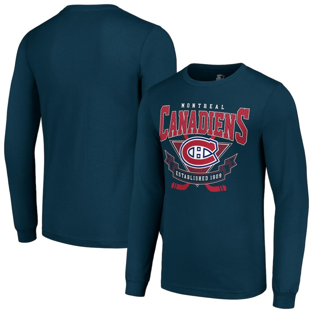 Montreal Canadiens Starter Team Logo Graphic Long Sleeve T-Shirt - Navy - NHL 201591875