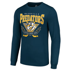 Nashville Predators Starter Team Logo Graphic Long Sleeve T-Shirt - Navy - NHL 201591876