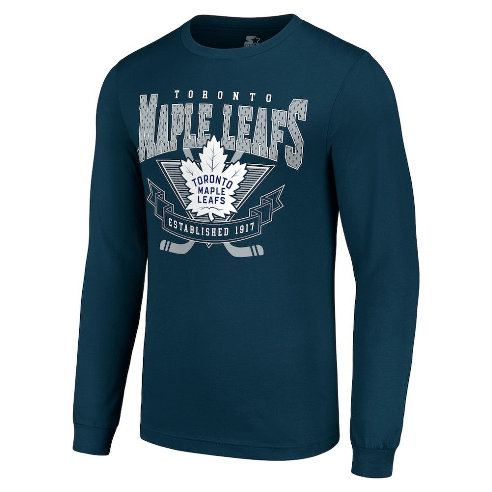 Toronto Maple Leafs Starter Team Logo Graphic Long Sleeve T-Shirt - Navy - NHL 201591884