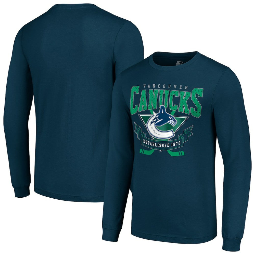 Vancouver Canucks Starter Team Logo Graphic Long Sleeve T-Shirt - Navy - NHL 201591886