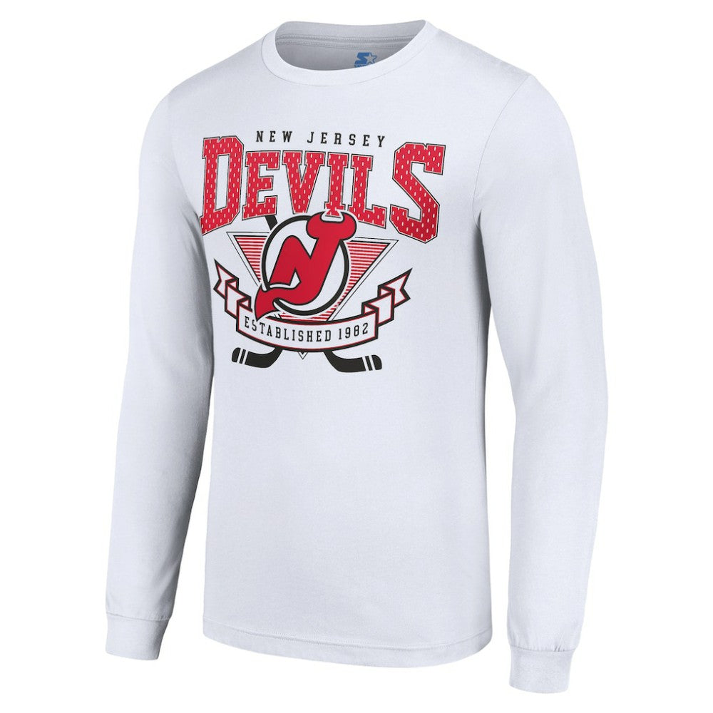 New Jersey Devils Starter Team Logo Graphic Long Sleeve T-Shirt - White - NHL 201591892