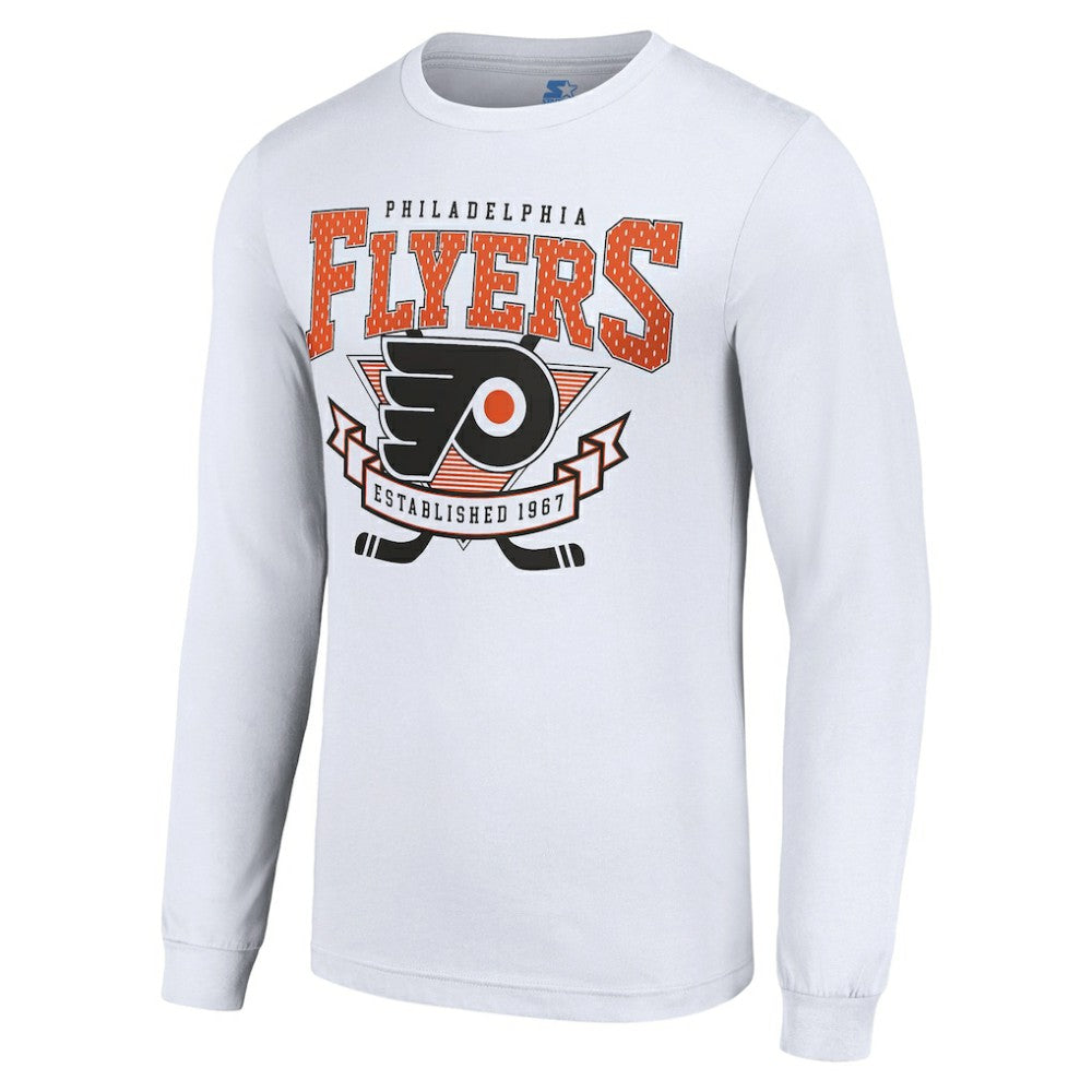 Philadelphia Flyers Starter Team Logo Graphic Long Sleeve T-Shirt - White - NHL 201591901