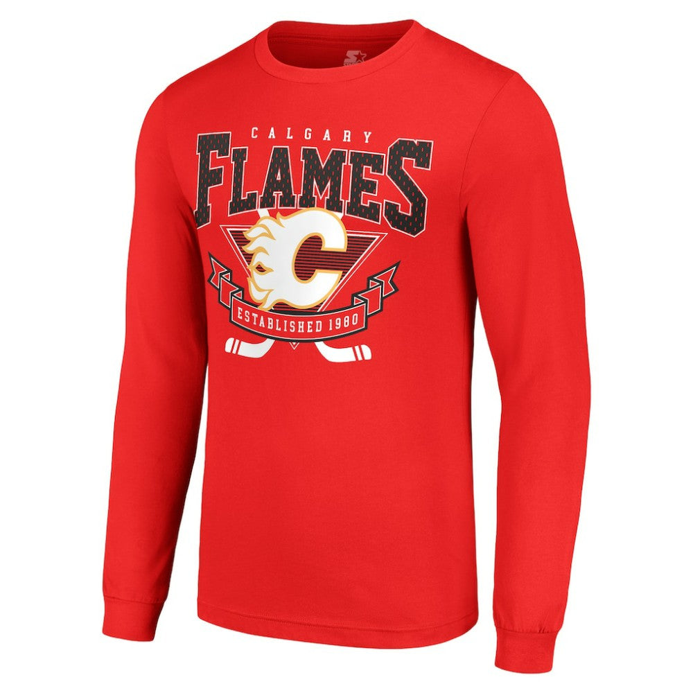 Calgary Flames Starter Team Logo Graphic Long Sleeve T-Shirt - Red - NHL 201591903