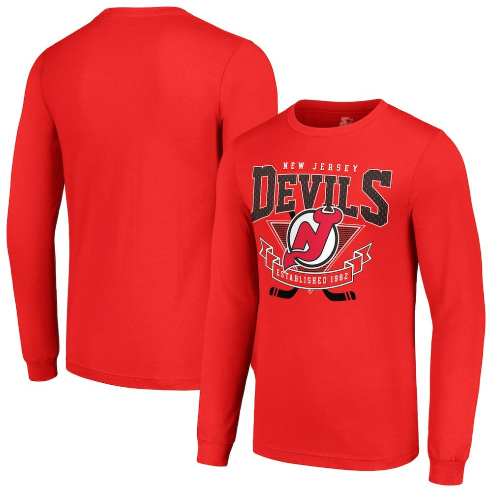 New Jersey Devils Starter Team Logo Graphic Long Sleeve T-Shirt - Red - NHL 201591905