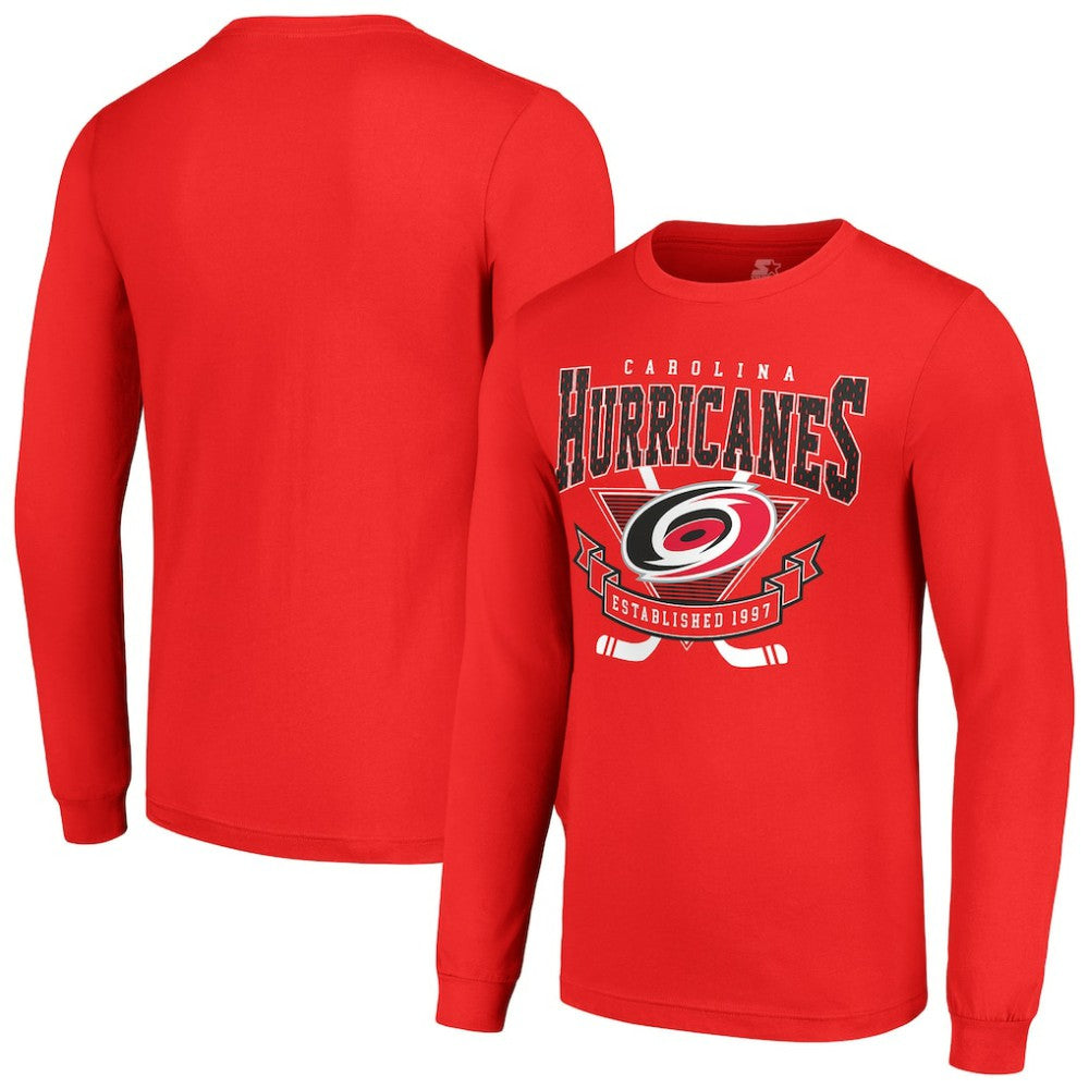 Carolina Hurricanes Starter Team Logo Graphic Long Sleeve T-Shirt - Red - NHL 201591906
