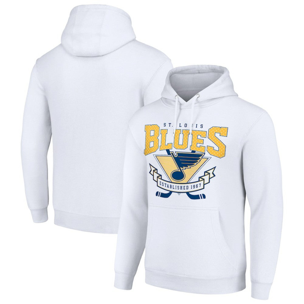 St. Louis Blues Starter Team Logo Graphic Fleece Tri-Blend Pullover Hoodie - White - NHL 201591924