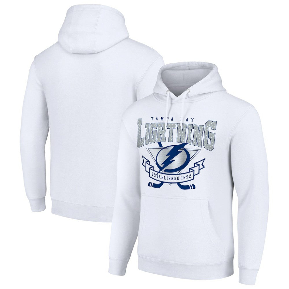 Tampa Bay Lightning Starter Team Logo Graphic Fleece Tri-Blend Pullover Hoodie - White - NHL 201591926