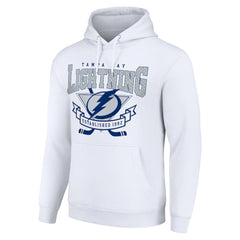 Tampa Bay Lightning Starter Team Logo Graphic Fleece Tri-Blend Pullover Hoodie - White - NHL 201591926