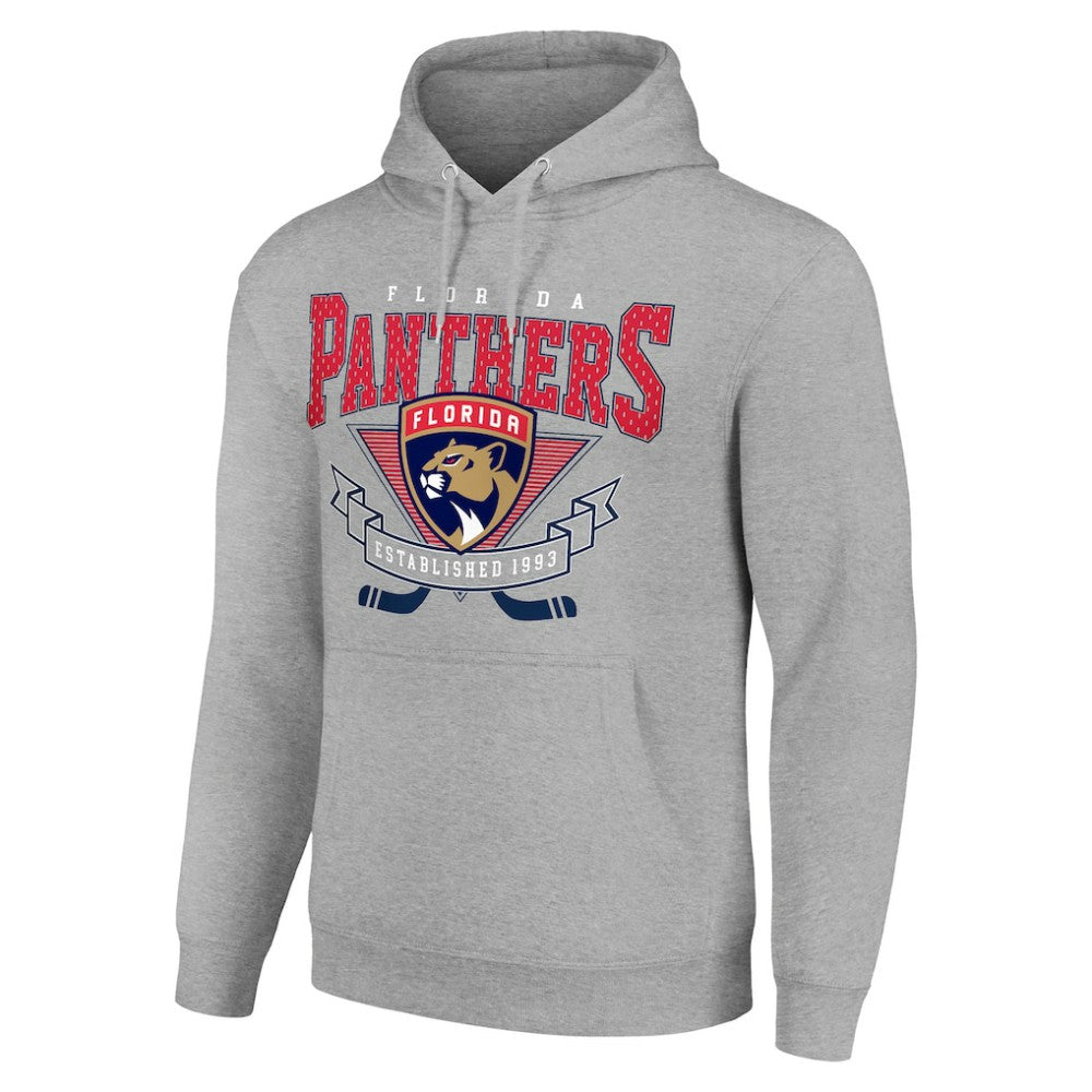 Florida Panthers Starter Team Logo Graphic Fleece Tri-Blend Pullover Hoodie - Heather Gray - NHL 201591934