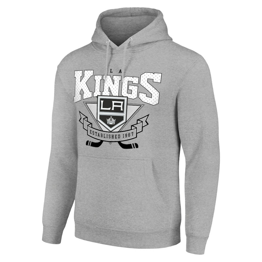 Los Angeles Kings Starter Team Logo Graphic Fleece Tri-Blend Pullover Hoodie - Heather Gray - NHL 201591935