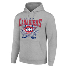 Montreal Canadiens Starter Team Logo Graphic Fleece Tri-Blend Pullover Hoodie - Heather Gray - NHL 201591937