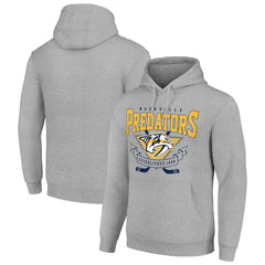 Nashville Predators Starter Team Logo Graphic Fleece Tri-Blend Pullover Hoodie - Heather Gray - NHL 201591938