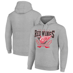 Detroit Red Wings Starter Team Logo Graphic Fleece Tri-Blend Pullover Hoodie - Heather Gray - NHL 201591940