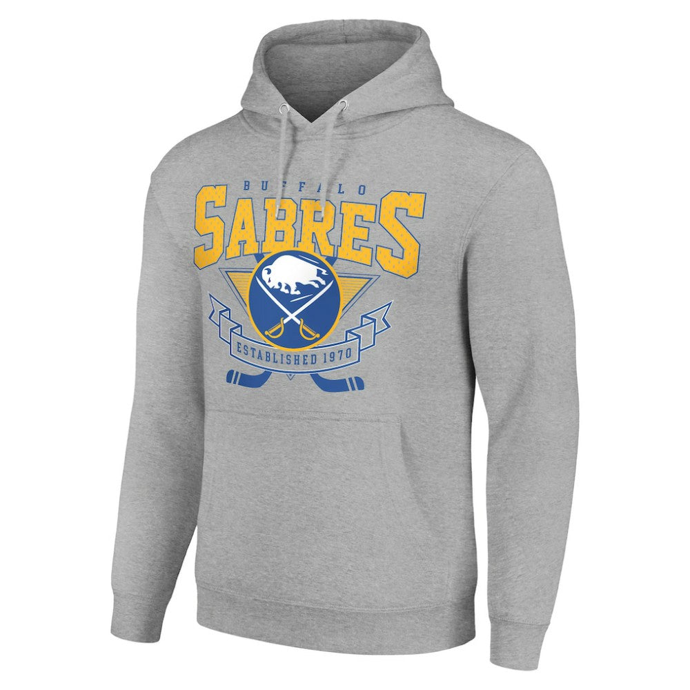 Buffalo Sabres Starter Team Logo Graphic Fleece Tri-Blend Pullover Hoodie - Heather Gray - NHL 201591944