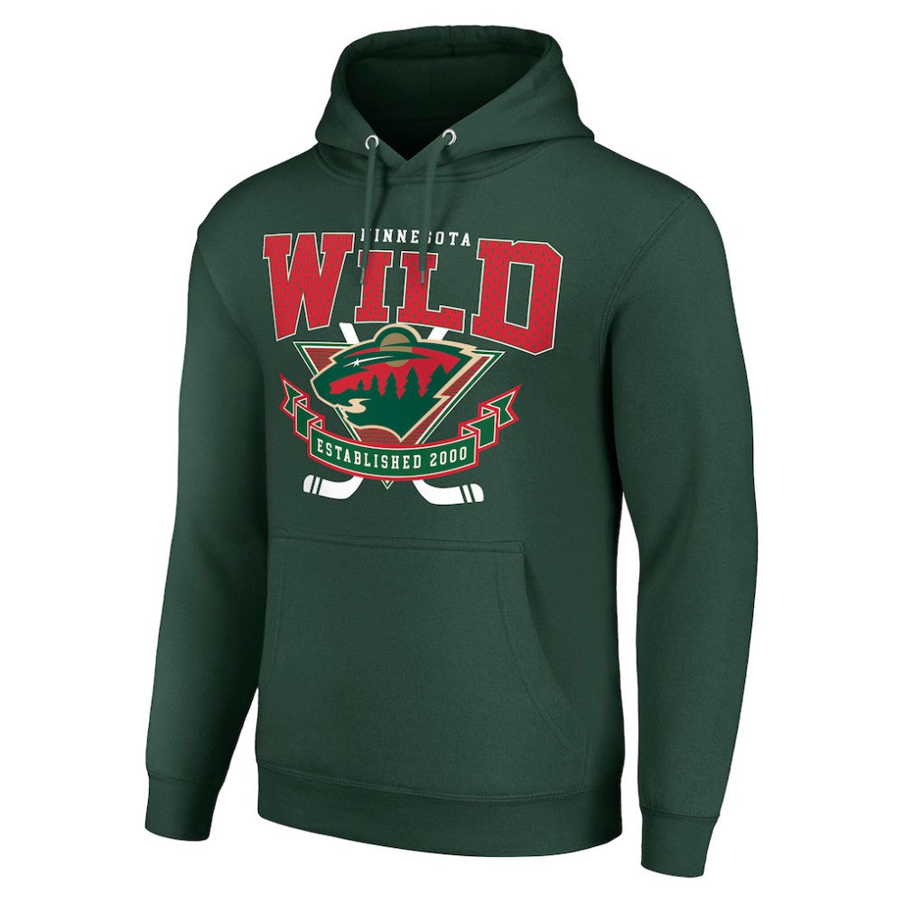 Minnesota Wild Starter Team Logo Graphic Fleece Tri-Blend Pullover Hoodie - Olive - NHL 201591946