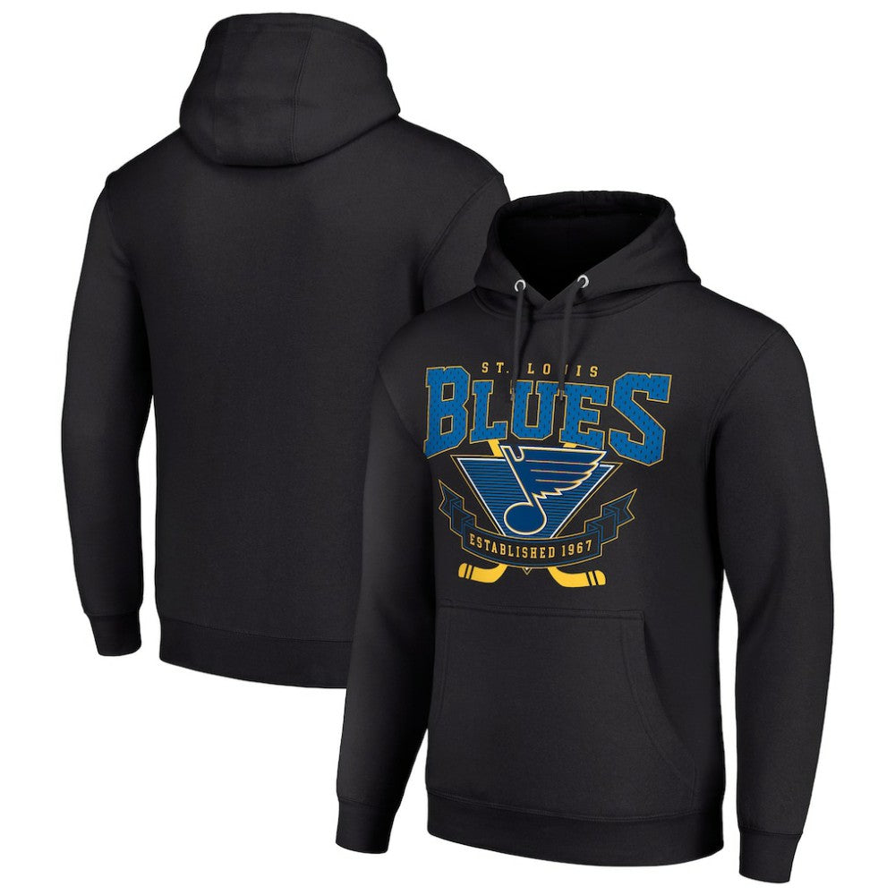 St. Louis Blues Starter Team Logo Graphic Fleece Tri-Blend Pullover Hoodie - Black - NHL 201591947