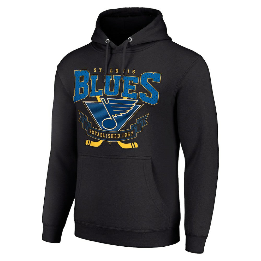 St. Louis Blues Starter Team Logo Graphic Fleece Tri-Blend Pullover Hoodie - Black - NHL 201591947