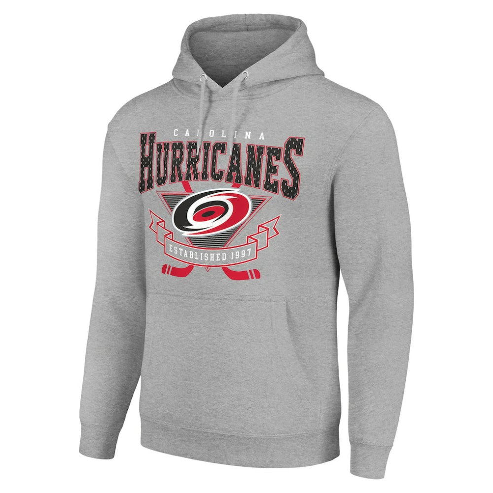 Carolina Hurricanes Starter Team Logo Graphic Fleece Tri-Blend Pullover Hoodie - Heather Gray - NHL 201591948