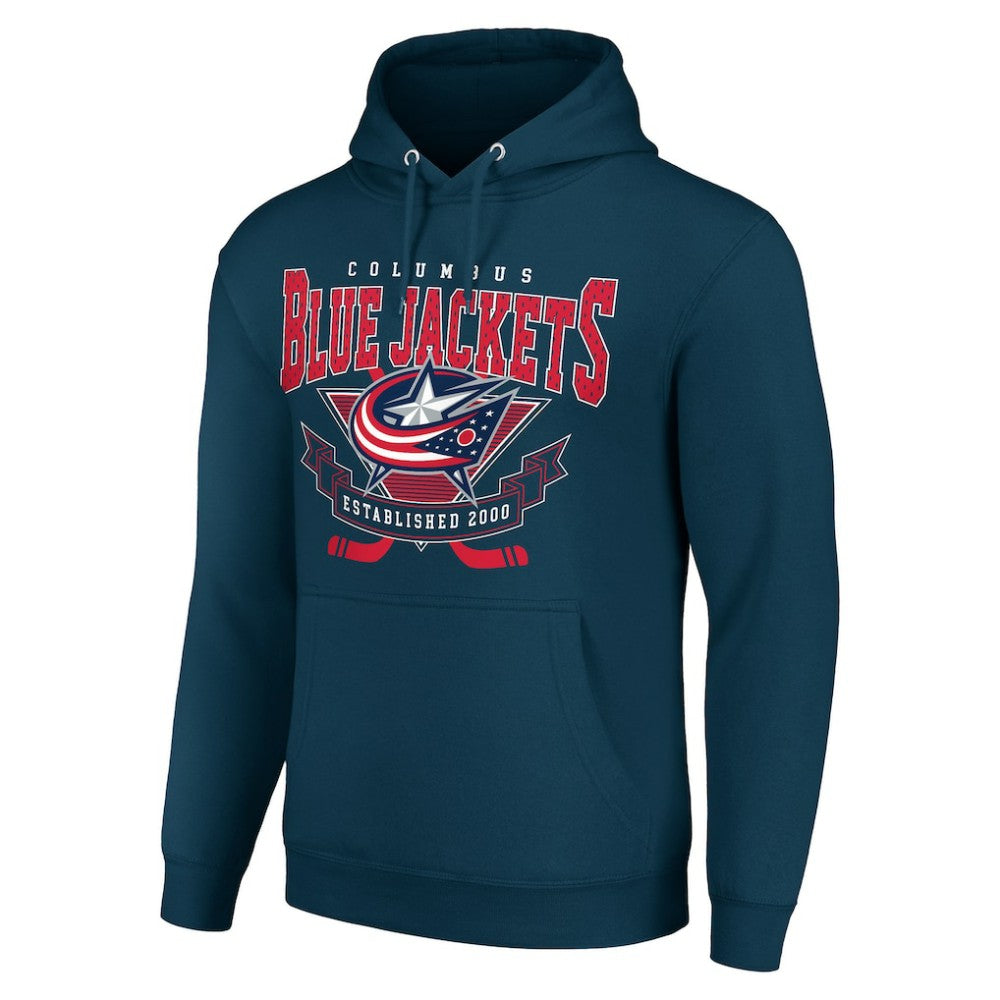 Columbus Blue Jackets Starter Team Logo Graphic Fleece Tri-Blend Pullover Hoodie - Navy - NHL 201591950