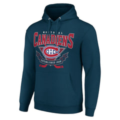 Montreal Canadiens Starter Team Logo Graphic Fleece Tri-Blend Pullover Hoodie - Navy - NHL 201591953