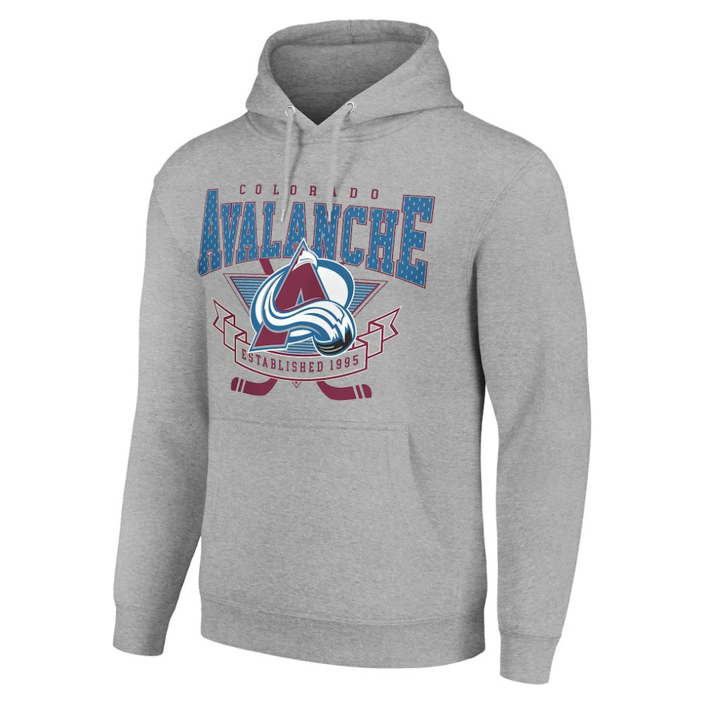 Colorado Avalanche Starter Team Logo Graphic Fleece Tri-Blend Pullover Hoodie - Heather Gray - NHL 201591954