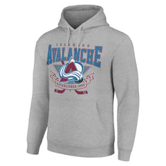 Colorado Avalanche Starter Team Logo Graphic Fleece Tri-Blend Pullover Hoodie - Heather Gray - NHL 201591954