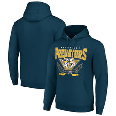 Nashville Predators Starter Team Logo Graphic Fleece Tri-Blend Pullover Hoodie - Navy - NHL 201591955