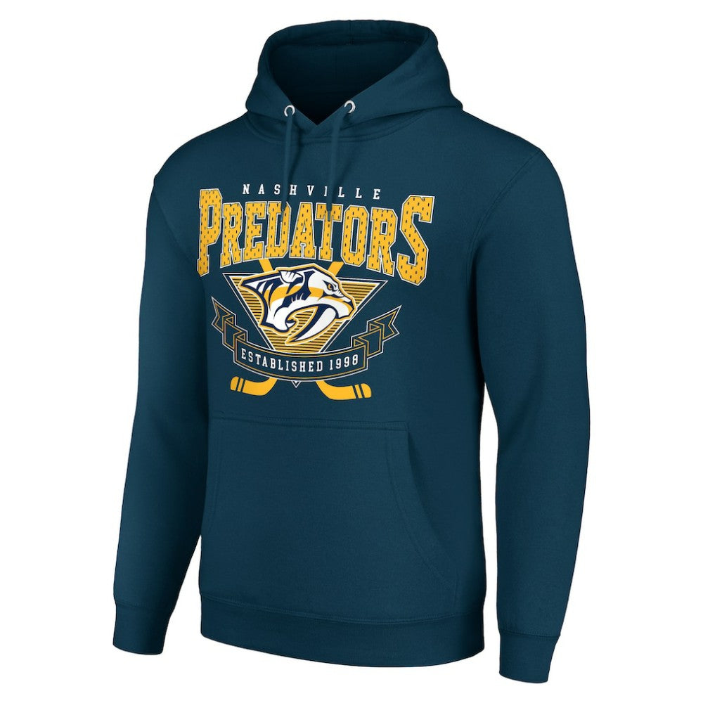 Nashville Predators Starter Team Logo Graphic Fleece Tri-Blend Pullover Hoodie - Navy - NHL 201591955