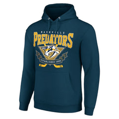 Nashville Predators Starter Team Logo Graphic Fleece Tri-Blend Pullover Hoodie - Navy - NHL 201591955
